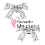 Set 2 agrafe cu clips si perle albe sidefate pentru pantofi LS8250 Argintii